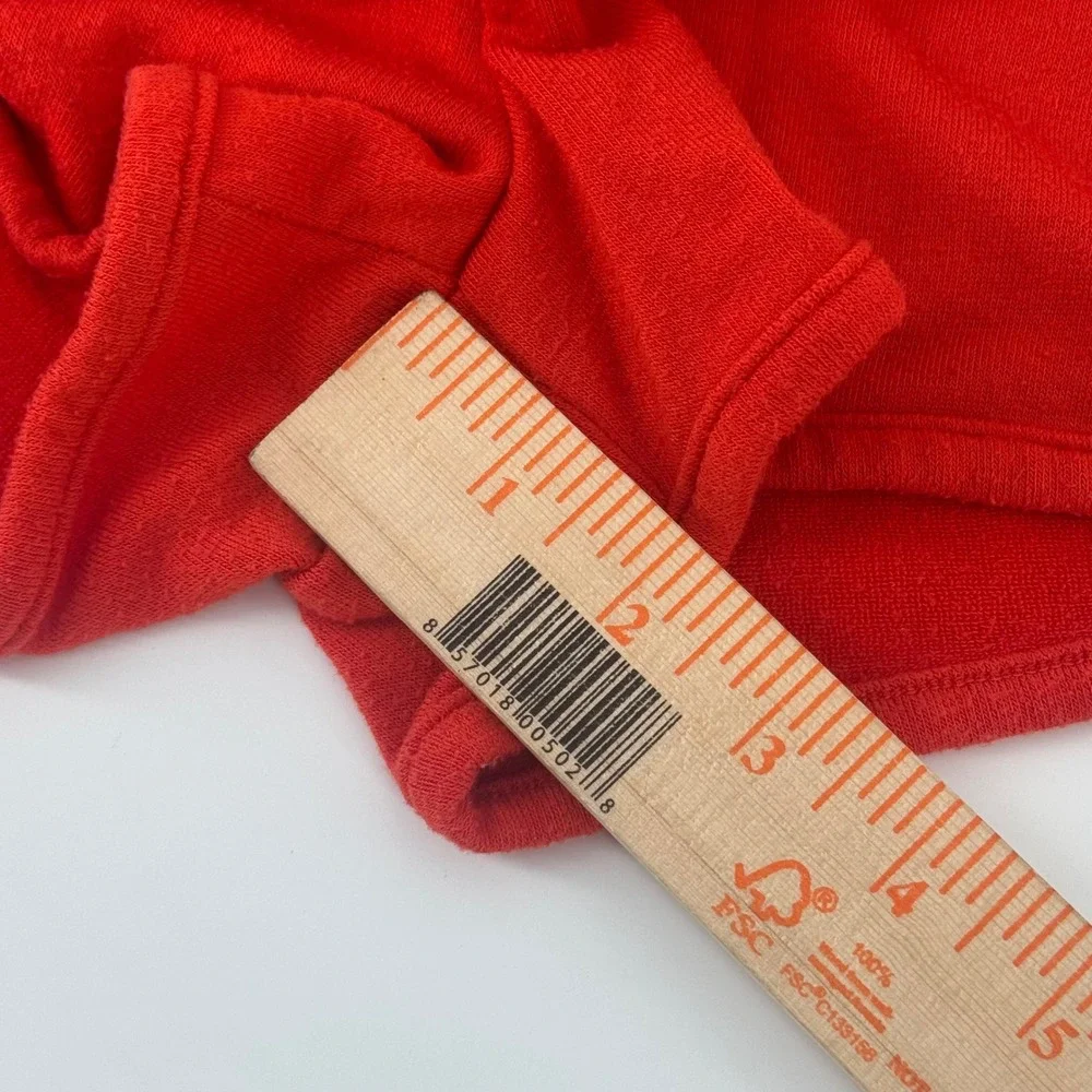 PJ‎ Salvage Red Retro Stripe Lounge Shorts Womens Medium Drawstring Dolphin Hem
